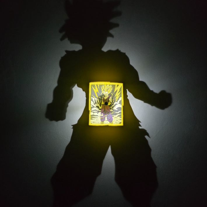 Lámpara Gohan SSJ2 "Despertar del Poder" - Proyección de Sombra Dragon Ball Z